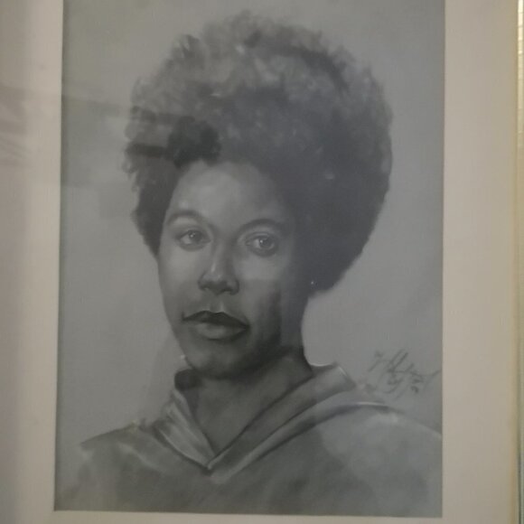 70s vintage self portrait. Germaine. conte pastel on watercolor paper - Picture 1 of 1
